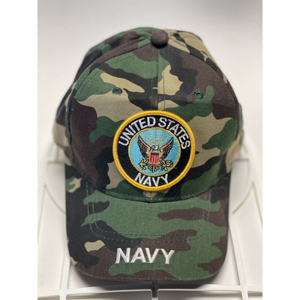 ST Men's Camouflage US Navy Patch USAF Strap Adjustable Embroidered Baseball Hat